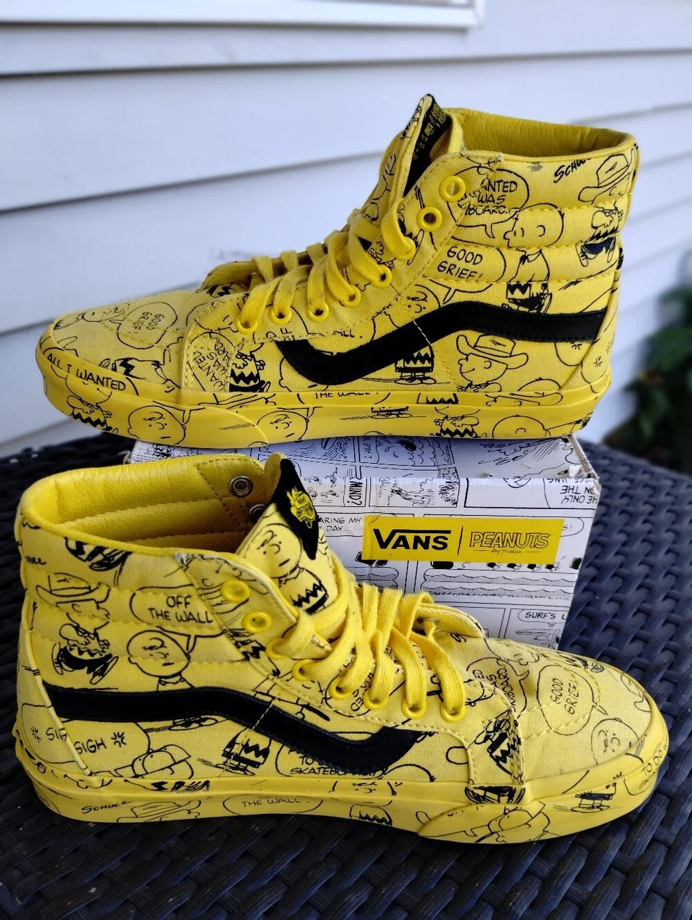 Vans x Peanuts Charlie Brown SK8-Hi Reissue Yellow Men's 8 Women's 9.5 w/ Box